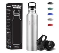 Motswedi Stainless Steel Drinking Bottle, 1 Litre Leak-Proof, Drinking Bottle with Straw, Suitable for Carbonated Drinks, Stainless Steel Drinking Bottles, BPA-Free, Thermos Flask for Camping, Travel