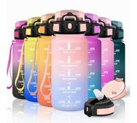 Motswedi Water Bottle with Straw, 500ml BPA Free Gym Water Bottle, Leak Proof, Motivational Water Bottle, Kids Water Bottle, Adult, Gym, Yoga, Sports, Pink & Blue