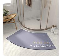 MOTT 50 Curved Shower Mat for Quadrant Shower Stall,Absorbent Diatom Mud Quick Drying Non-slip Bath Mat,Semi-Circular Bathroom Foot Mat for Round Showers, 40x75cm
