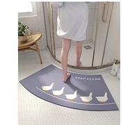 MOTT 50 Curved Shower Mat for Quadrant Shower Stall,Absorbent Diatom Mud Quick Drying Non-slip Bath Mat,Semi-Circular Bathroom Foot Mat for Round Showers, 40x75cm