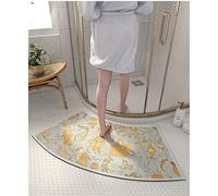 MOTT 50 Curved Shower Mat for Quadrant Shower Stall,Absorbent Diatom Mud Quick Drying Non-slip Bath Mat,Semi-Circular Bathroom Foot Mat for Round Showers, 40x75cm