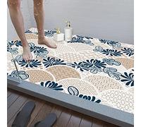 MOTT 50 Loofah Bath Mat with Drain,Soft Massage Shower Foot Mat,Shower Stall Non-Slip Shower Tray Mat,Large PVC Anti-Fall Bathmat for Pets/Kid/Older