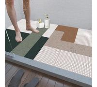 MOTT 50 Loofah Bath Mat with Drain,Soft Massage Shower Foot Mat,Shower Stall Non-Slip Shower Tray Mat,Large PVC Anti-Fall Bathmat for Pets/Kid/Older