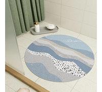 MOTT 50 Round Shower Mats for Inside,Loofah Bathmat Drainage Non Slip Bath Mat for Wet Areas,Anti Mould Shower Tray Mat,Hollow Bathroom Floor Mat/Rug, Diameter 60cm