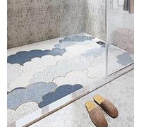MOTT 50 Soft Loofah Shower Mat,Bath Mat Rugs with Drain Holes,Non Slip Large Inside Shower Mat for Older/Kids,Anti Mould,Washable Floor Mats Rugs