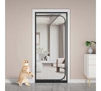 MOTT 50 Window/Door Pet Resistant Mesh Screen Netting,Anti-escape Net Cat Safety Window Mesh Door Shielding,Anti-Tearing Patio/Courtyard Fly Screen Door, Zipper-a-black, 70x200cm