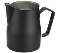 Motta Stainless Steel Professional Milk Pitcher/Jugs, 17 Fluid Ounce, Black