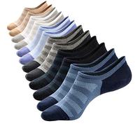 Mottee&Zconia Men's Low Cut No Show Mesh Top Fresh Cotton Casual Non-Slide Socks, 6 Pairs (Size 8-11)