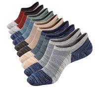 Mottee&Zconia No Show Socks for Men/Women Short Cotton Casual Anti-Skid Non Slip Low Cut Men Invisible Moisture Wicking Socks 5Pack, 5 Pairs(each Color), 8-11