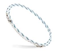 Motti Way Nautical Anklet Bracelet For Women, Water Resistant White Rope Anklet, Stainless Steel Chain Adjustable Anklet Bracelet, Surfer String Rope Anklet, Foot Jewelry For Women