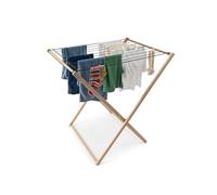 Mottiwood Premium Space-Saving Clothes Airer, 8 MT Drying Rack with Folding Metal Gate, Size 92 x 67 x 92 H cm, Beech Wood Structure, Made in Italy