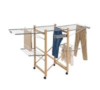Mottiwood XXL Folding Clothes Airer, 4 Side Wings, Maxi Airer Foldable and Space-Saving, 25 kg Laundry Line, Indoor and Outdoor Clothes Airer, 176 x 60 x 104 H cm, 4 Swivel Wheels