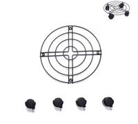 MOTTK Flower Pot Cart,25/30/35/40cm Heavy Duty Plant Caddy with Wheel,Multi Purpose Anti Slip Metal Plant Trolley for Whiskey Barrels Trash Cans (35cm diameter,with normal wheels)