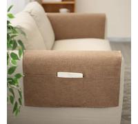MOTTK Summer Armchair Cover,Anti Slip Linen Fabric Recliner Armrest Cover with Side Pockets,Anti Cat Scratch Sofa Arm Protector for Couch Backrest (Coffee,40x110cm)