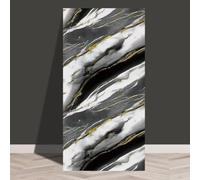 MOTTKEE 10 Pcs Marble Peel and Stick Wall Stickers 60x30CM Self Adhesive Wall Panels,Waterproof Backsplash Tiles for Kitchen Bathroom,Wall Decor (Black6)