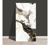 MOTTKEE 10 Pcs Marble Peel and Stick Wall Stickers 60x30CM Self Adhesive Wall Panels,Waterproof Backsplash Tiles for Kitchen Bathroom,Wall Decor (Black2)