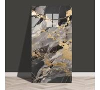 MOTTKEE 10 Pcs Marble Peel and Stick Wall Stickers 60x30CM Self Adhesive Wall Panels,Waterproof Backsplash Tiles for Kitchen Bathroom,Wall Decor (Black1)