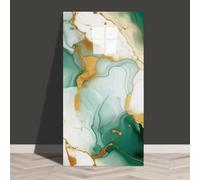 MOTTKEE 10 Pcs Marble Peel and Stick Wall Stickers 60x30CM Self Adhesive Wall Panels,Waterproof Backsplash Tiles for Kitchen Bathroom,Wall Decor (Green1)