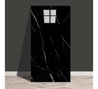 MOTTKEE 10 Pcs Marble Peel and Stick Wall Stickers 60x30CM Self Adhesive Wall Panels,Waterproof Backsplash Tiles for Kitchen Bathroom,Wall Decor (Black4)