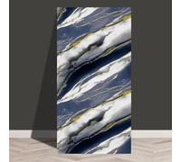 MOTTKEE 10 Pcs Marble Peel and Stick Wall Stickers 60x30CM Self Adhesive Wall Panels,Waterproof Backsplash Tiles for Kitchen Bathroom,Wall Decor (Navy)