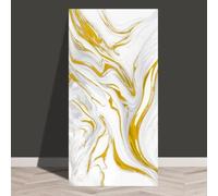 MOTTKEE 10 Pcs Marble Peel and Stick Wall Stickers 60x30CM Self Adhesive Wall Panels,Waterproof Backsplash Tiles for Kitchen Bathroom,Wall Decor (Gold2)