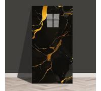 MOTTKEE 10 Pcs Marble Peel and Stick Wall Stickers 60x30CM Self Adhesive Wall Panels,Waterproof Backsplash Tiles for Kitchen Bathroom,Wall Decor (Black5)