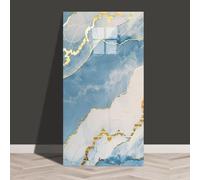 MOTTKEE 10 Pcs Marble Peel and Stick Wall Stickers 60x30CM Self Adhesive Wall Panels,Waterproof Backsplash Tiles for Kitchen Bathroom,Wall Decor (Blue3)