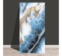 MOTTKEE 10 Pcs Marble Peel and Stick Wall Stickers 60x30CM Self Adhesive Wall Panels,Waterproof Backsplash Tiles for Kitchen Bathroom,Wall Decor (Blue2)