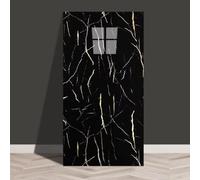 MOTTKEE 10 Pcs Marble Peel and Stick Wall Stickers 60x30CM Self Adhesive Wall Panels,Waterproof Backsplash Tiles for Kitchen Bathroom,Wall Decor (Black3)