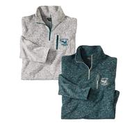 Mottled Jumper Pack of 2 Atlas for Men Mid Blue XL