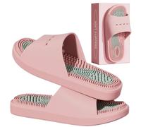 MOTTLED SKY Acupressure Massage Slippers Acupressure Foot Massager Shoes Reflexology Sandals Gift for Men Women Reduce Feet Neuropathy Pain Relief and Tension (Pink,US Women 5-6/men 3.5-4.5)
