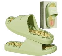 MOTTLED SKY Acupressure Massage Slippers Acupressure Foot Massager Shoes Reflexology Sandals Gift for Men Women Reduce Feet Neuropathy Pain Relief and Tension (Green,US Women 6.5-7.5/Men 5-6)