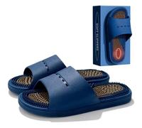 MOTTLED SKY Acupressure Massage Slippers Acupressure Foot Massager Shoes Reflexology Sandals Gift for Men Women Reduce Feet Neuropathy Pain Relief and Tension (Blue,US Women 8-9/ Men 6.5-7.5)