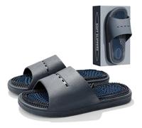 MOTTLED SKY Acupressure Massage Slippers Acupressure Foot Massager Shoes Reflexology Sandals Gift for Men Women Reduce Feet Neuropathy Pain Relief and Tension (Dark Gray,US Women 8-9/ Men 6.5-7.5)