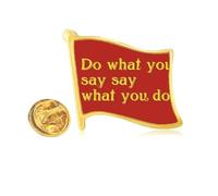 Motto Make Word Come True Golden Metal Flag Lapel Pin Badge