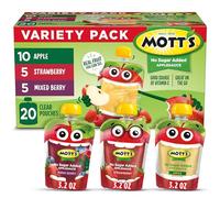 Mott's Applesauce No Added Sugar 90ml Clear Bags 20 Pack Real Fruit Good Source of Vitamin C Travel