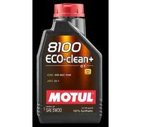 Motul 101580 Car Engine Oil | Motul 8100 ECO-clean+ Fully Synthetic Petrol & Diesel Oil for Euro 4, 5 & 6 Engines | 100% Synthetic Engine Oil | Viscosity SAE J 300, 5W-30 | 1 Litre