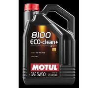 Motul 101584 Car Engine Oil | Motul 8100 ECO-clean+ Fully Synthetic Petrol & Diesel Oil for Euro 4, 5 & 6 Engines | 100% Synthetic Engine Oil | Viscosity SAE J 300, 5W-30 | 5 Litres