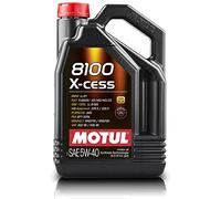 Motul 102870 | Motul 8100 X-cess 100% Synthetic Engine Oil for Petrol & Diesel Vehicles | Fully Synthetic Car Engine Oil | SAE J 300, 5W-40 | 5 Litres