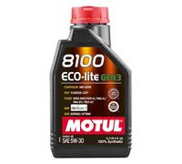 MOTUL 108212 | MOTUL 8100 ECO-Lite 100% Synthetic Fuel Economy Lubricant for Petrol Engines | Fully Synthetic | Viscosity SAE J 300, 5W-30 | 1 Litre