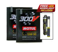 Motul 300V Competition 15w-50 Car Engine Oil - 4L + FREE Philips LED Worklight