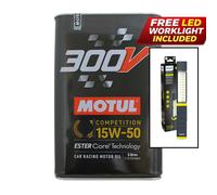 Motul 300V Competition 15w-50 Car Engine Oil - 5L + FREE Philips LED Worklight