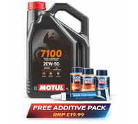 Motul 7100 20W50 4T Fully Synthetic Motorcycle Engine Oil 4 Litre FREE ADDITIVES