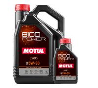 Motul 8100 Power 5W30 Fully Synthetic Engine Oil 6L ESTER Technology 111801