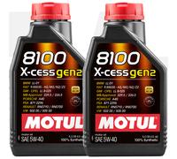 Motul 8100 X-Cess Gen2 5W-40 Fully Synthetic Engine Oil 2 Litre 2L (1L X 2)