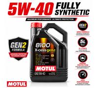 Motul 8100 X-CESS GEN2 5W-40 5L Auto Engine Oil 5W-40 Fully Synthetic 109776