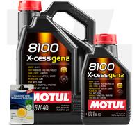 Motul 8100 X-Cess Gen2 5W40 Engine Oil 6L 6 Litre (5L + 1L) + 5L SCREENWASH