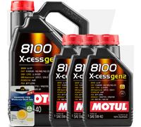 Motul 8100 X-Cess Gen2 5W40 Engine Oil 8L 8 Litre (5L + 1L X3) + 5L SCREENWASH