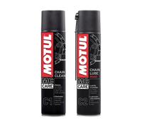 Motul C1 Motorcycle Chain Cleaner 400Ml + Motorbike C2 Chain Lube 400Ml