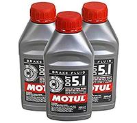 Motul DOT 5.1 100% Synthetic Brake Fluid - 500ml Bottles, 3-Pack (100951)